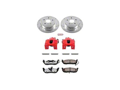 PowerStop Z36 Extreme Truck and Tow 6-Lug Brake Rotor, Pad and Caliper Kit; Rear (04-15 Titan)