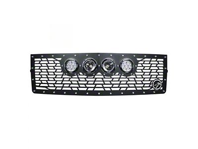 Vision X Upper Replacement Grille with 4.50-Inch CG2 Cannon LED Lights; Satin Black (16-24 Titan)