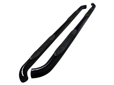 3-Inch Round Side Step Bars; Black (16-23 Titan XD Crew Cab)