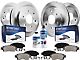 Vented 6-Lug Brake Rotor, Pad, Brake Fluid and Cleaner Kit; Front and Rear (11-15 Titan)
