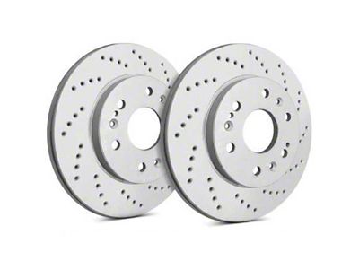 SP Performance Cross-Drilled 6-Lug Rotors with Gray ZRC Coating; Front Pair (18-24 Titan XD)
