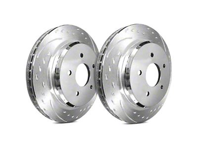 SP Performance Diamond Slot 6-Lug Rotors with Silver ZRC Coated; Front Pair (18-24 Titan XD)