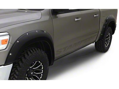 Black Pocket/Rivet Style Smooth Finish Front Fender Flares For 2016-2022 Nissan Titan XD Bushwacker main image 1