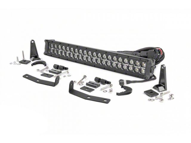 Rough Country 20-Inch Black Series Amber DRL LED Light Bar Bumper Mounting Kit (16-24 Titan XD)