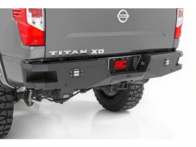 Rough Country Heavy Duty LED Rear Bumper (16-23 Titan XD w/o Blind Spot Monitoring, Excluding Platinum, PRO-4X)