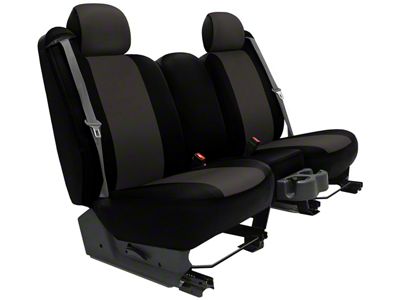 Genuine Neoprene Custom 2nd Row Bench Seat Covers; Charcoal/Black (16-24 Titan XD Crew Cab)