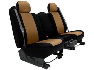 Neosupreme Custom 2nd Row Bench Seat Covers; Tan/Black (16-24 Titan XD Crew Cab)