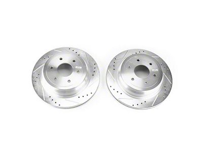 PowerStop Evolution Cross-Drilled and Slotted 6-Lug Rotors; Rear Pair (16-24 Titan XD)