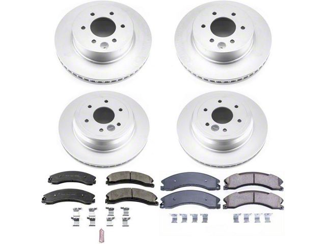 PowerStop Z17 Evolution Plus 6-Lug Brake Rotor and Pad Kit; Front and Rear (16-24 Titan XD)
