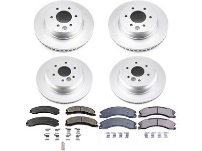 PowerStop Z17 Evolution Plus 6-Lug Brake Rotor and Pad Kit; Front and Rear (16-23 Titan XD)