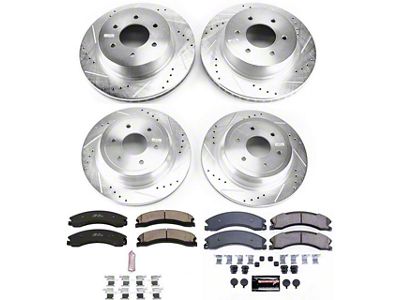 PowerStop Z23 Evolution Sport 6-Lug Brake Rotor and Pad Kit; Front and Rear (16-23 Titan XD)