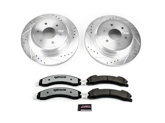 PowerStop Z36 Extreme Truck and Tow 6-Lug Brake Rotor and Pad Kit; Rear (16-24 Titan XD)