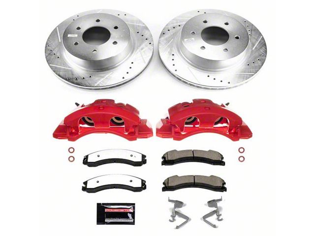 PowerStop Z36 Extreme Truck and Tow 6-Lug Brake Rotor, Pad and Caliper Kit; Front (16-24 Titan XD)