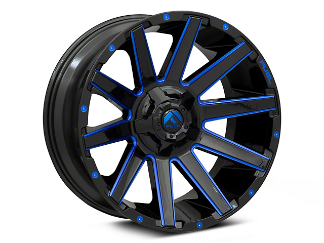 Fuel Wheels Contra Gloss Black with Blue Tinted Clear 6-Lug Wheel; 20x10; -19mm Offset (16-23 Titan XD)