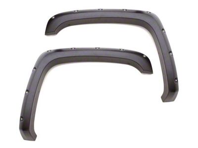 Black Pocket/Rivet Style Smooth Finish Front Fender Flares For 2016-2022 Nissan Titan XD Bushwacker main image 0