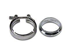 Granatelli Motor Sports 3-Inch Mating Flat Flange with V-Band Exhaust Clamp; Stainless Steel (Universal; Some Adaptation May Be Required)