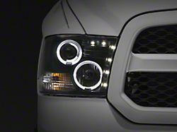 LED Halo Projector Headlights; Black Housing; Clear Lens (09-18 RAM 1500 w/o Projector Headlights)