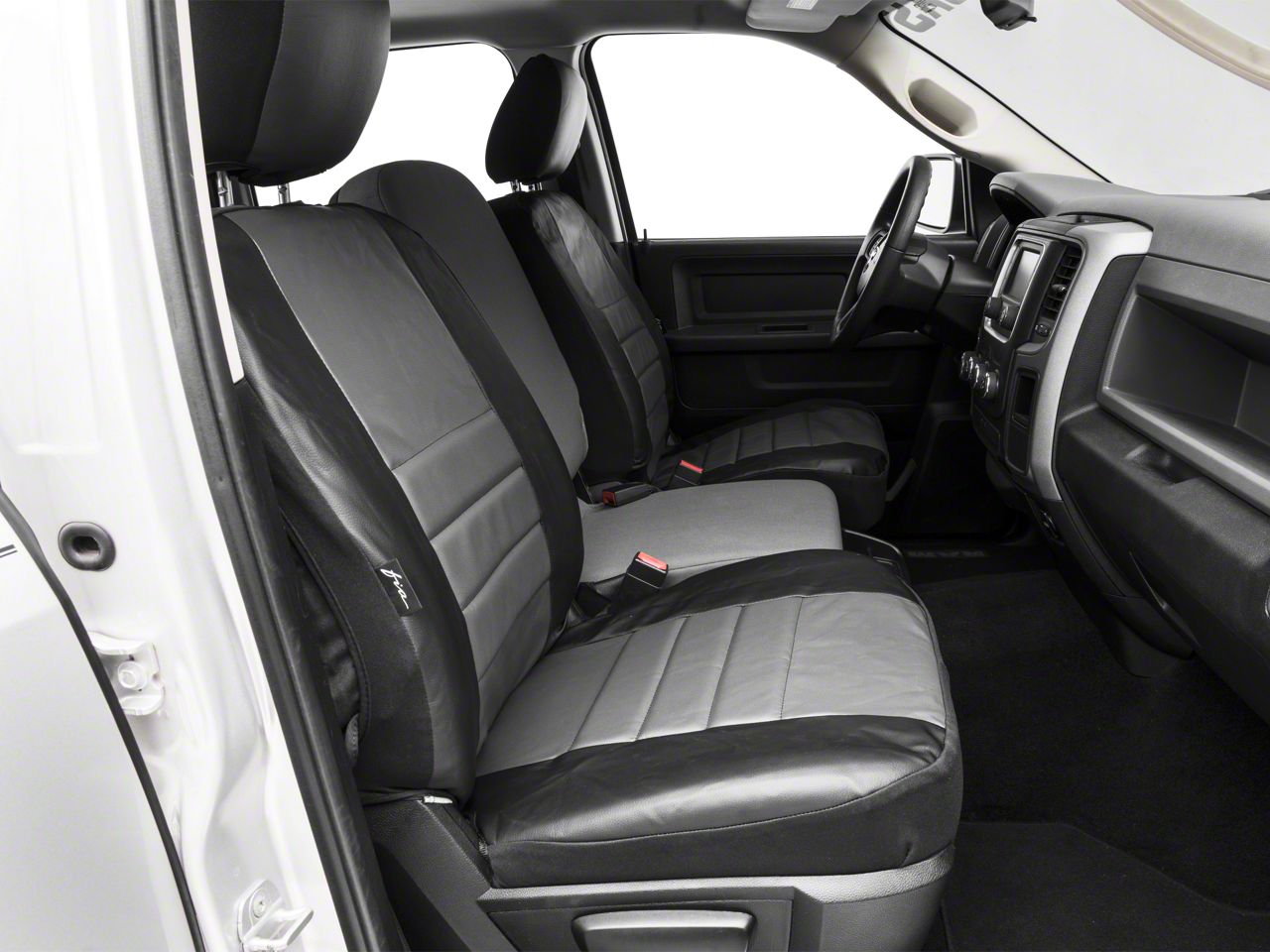 Fia Custom Fit Leatherlite Front Seat Covers Gray 09 18 Ram 1500 W Bucket Seats