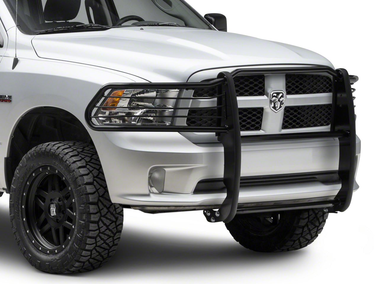 Compatible with Dodge Ram 1500 Sport Front Bumper Protector Brush Grille Guard Chrome 