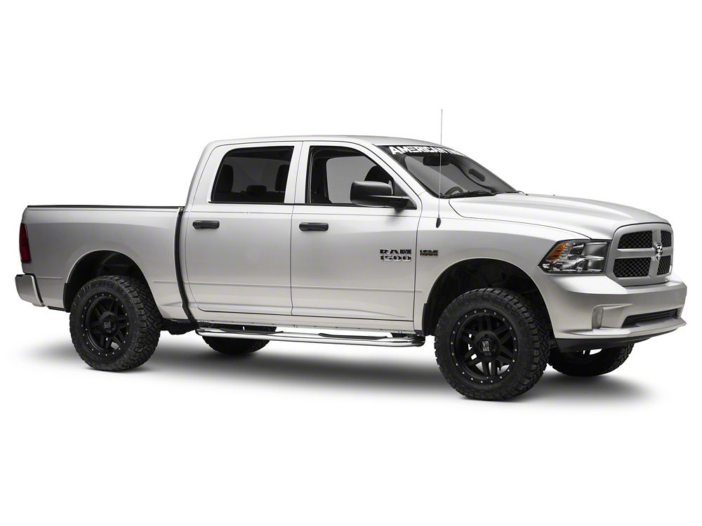 Barricade 4Inch Oval Bent End Side Step Bars; Stainless Steel (0918