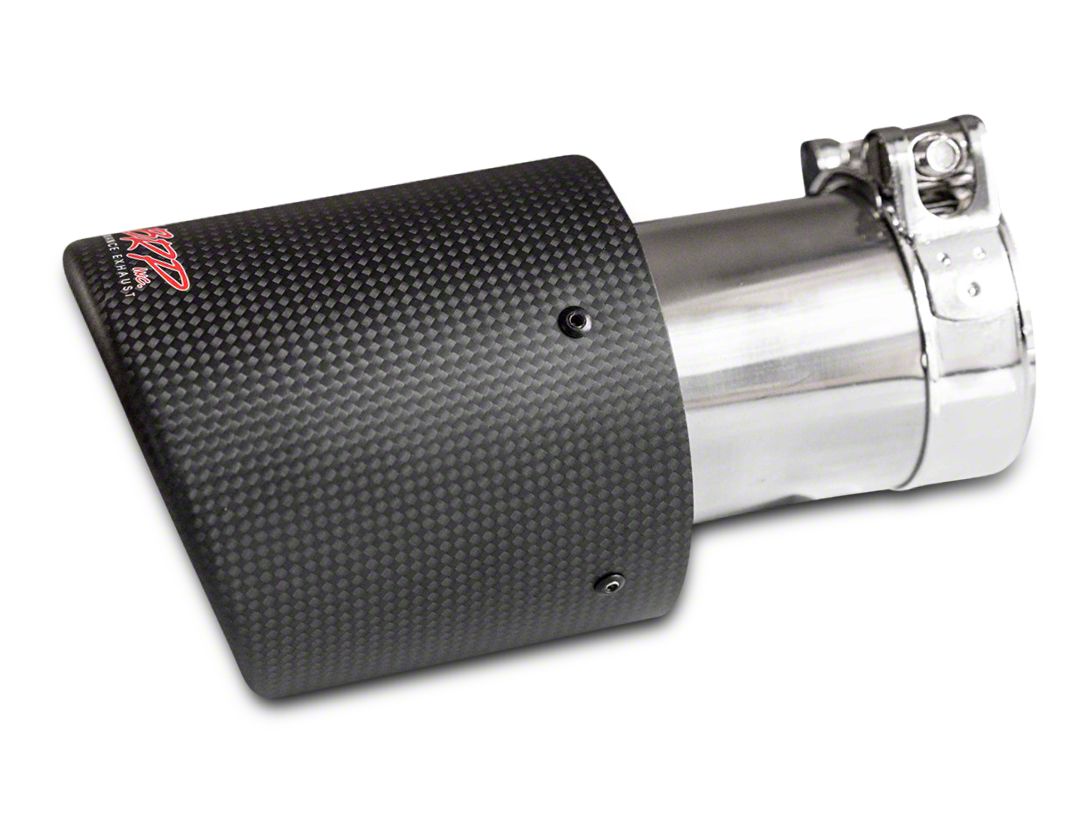 MBRP 3 Inch Exhaust Tip - Carbon Fiber, 3" Inlet, 5" Outlet, 6.13" Length, Dual Wall Angled Cut (Universal Fit)