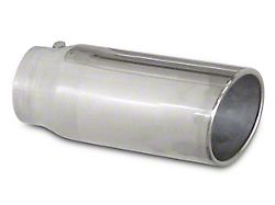 Pypes 5-Inch Rolled Angled Cut Exhaust Tip; Polished (Fits 2.50-Inch Tailpipe)