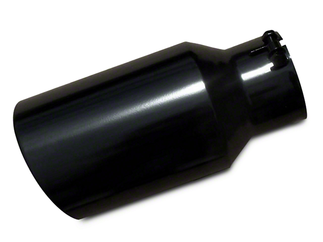 Pypes 5-Inch Rolled Angled Cut Exhaust Tip; Black (Fits 2.50-Inch Tailpipe)