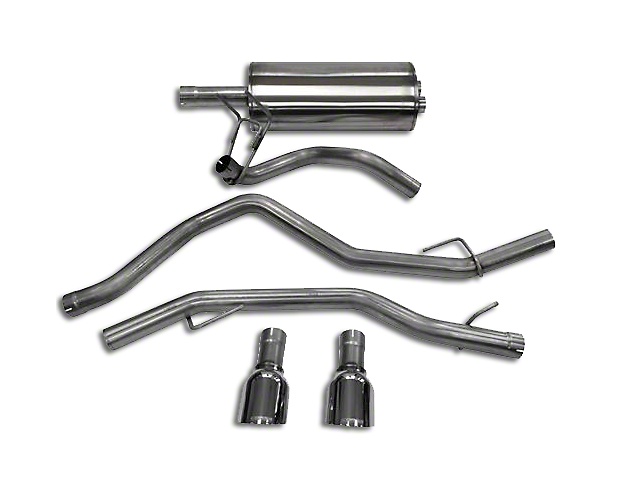 Corsa 3-Inch Sport Dual Exhaust System with 4.50-Inch Polished Tips; Rear Exit (09-18 5.7L RAM 1500)