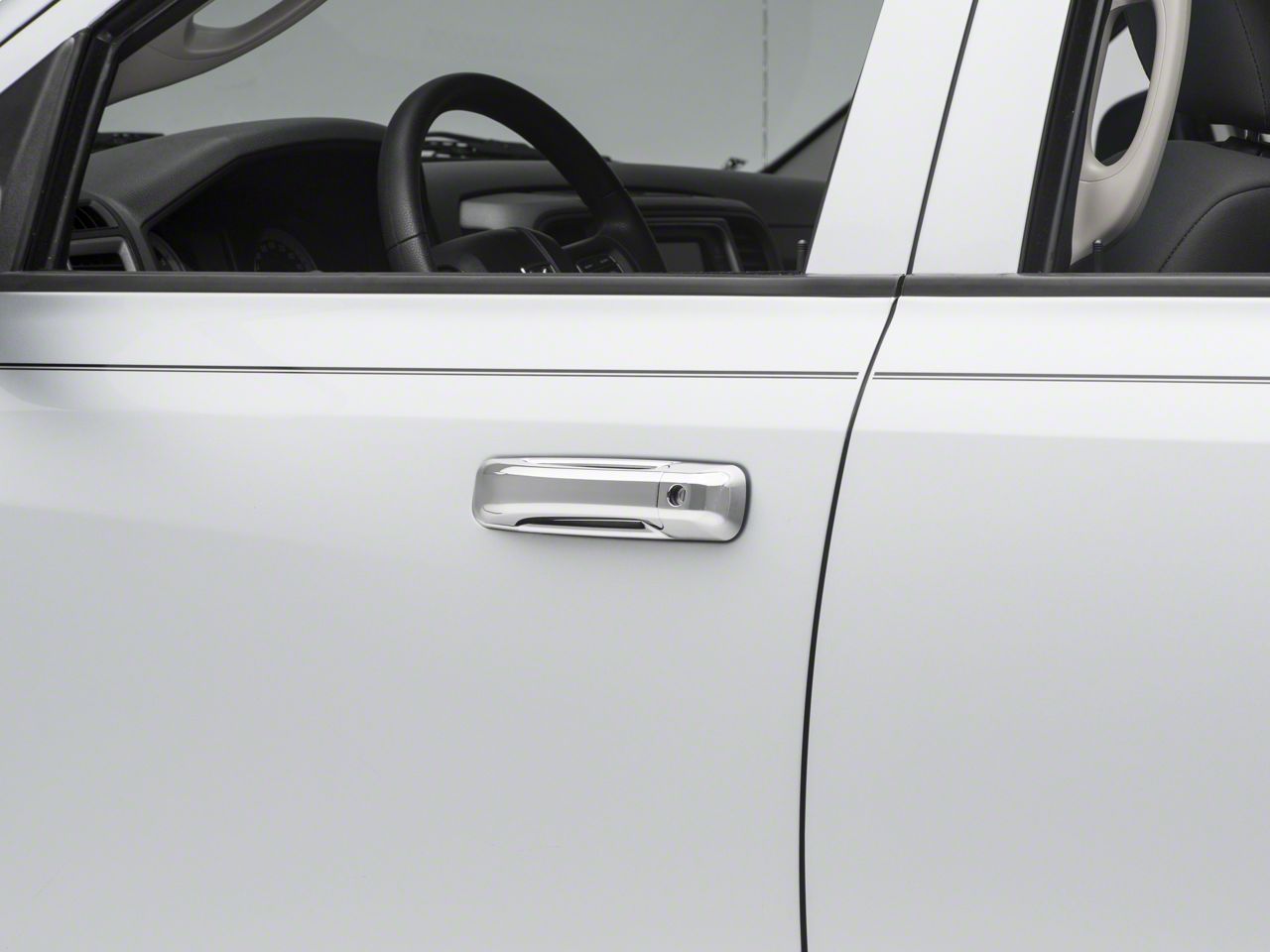 silver chrome door handles