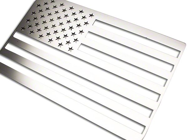 RAM 1500 Stainless Steel American Flag Emblem; Polished (Universal ...