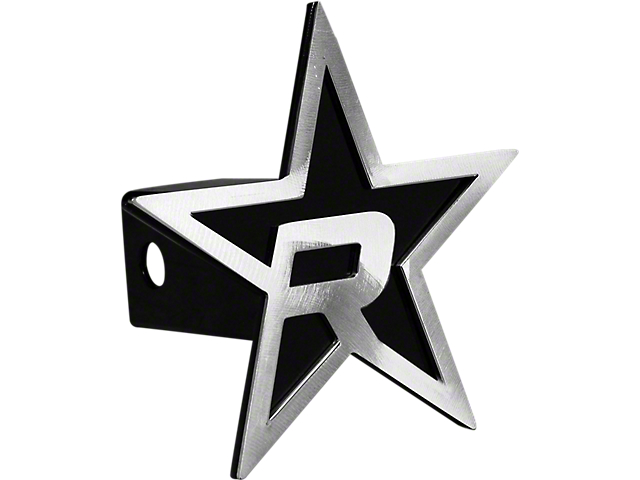 RBP Star Hitch Cover; Black/Brushed (Universal; Some Adaptation May Be Required)