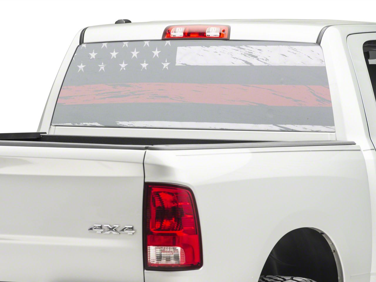 Distressed American Flag Truck Rear Window Decal Dodge RAM 1500 2500 Graphics