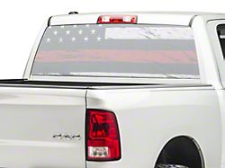 SEC10 Perforated Real Flag Rear Window Decal; Red Line (02-22 RAM 1500)