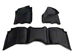 Rough Country Heavy Duty Front and Rear Floor Mats; Black (12-18 RAM 1500 Crew Cab)