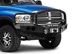 Road Armor Stealth Winch Front Bumper with Lonestar Guard and Round Light Mounts; Satin Black (06-08 RAM 1500)