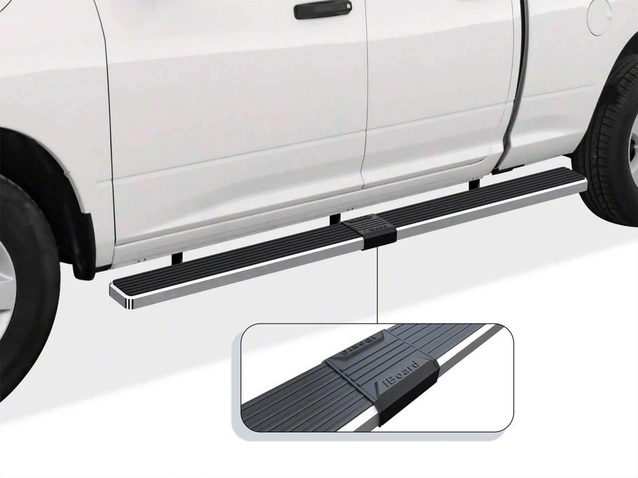 Ram 1500 6 Inch Istep Wheel To Wheel Running Boards Hairline Silver 09 18 Ram 1500 Quad Cab 2145