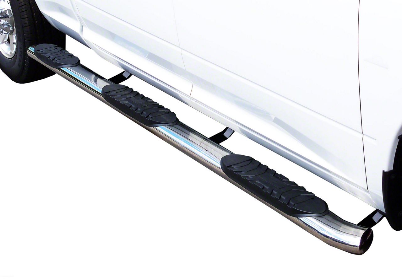 RAM 1500 5-Inch Oval Wheel to Wheel Side Step Bars; Stainless Steel (19 ...