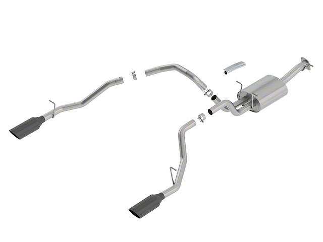 Borla S-Type Single Exhaust System with Black Chrome Tips; Rear Exit (19-22 5.7L RAM 1500)