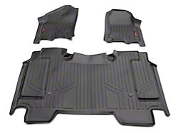 Rough Country Heavy Duty Front and Rear Floor Mats; Black (19-22 RAM 1500 Crew Cab w/o Factory Under Seat Storage)