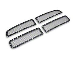 RedRock Wire Mesh Upper Overlay Grilles with Rivets; Black (02-05 RAM 1500)