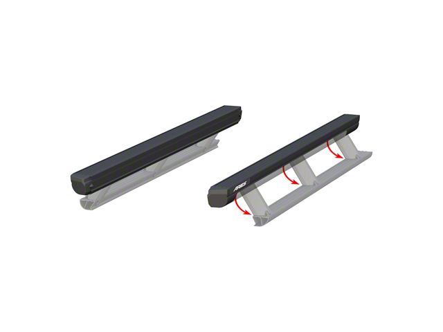 ActionTrac Powered Running Boards without Mounting Brackets; Carbide Black (05-23 Tacoma Double Cab)