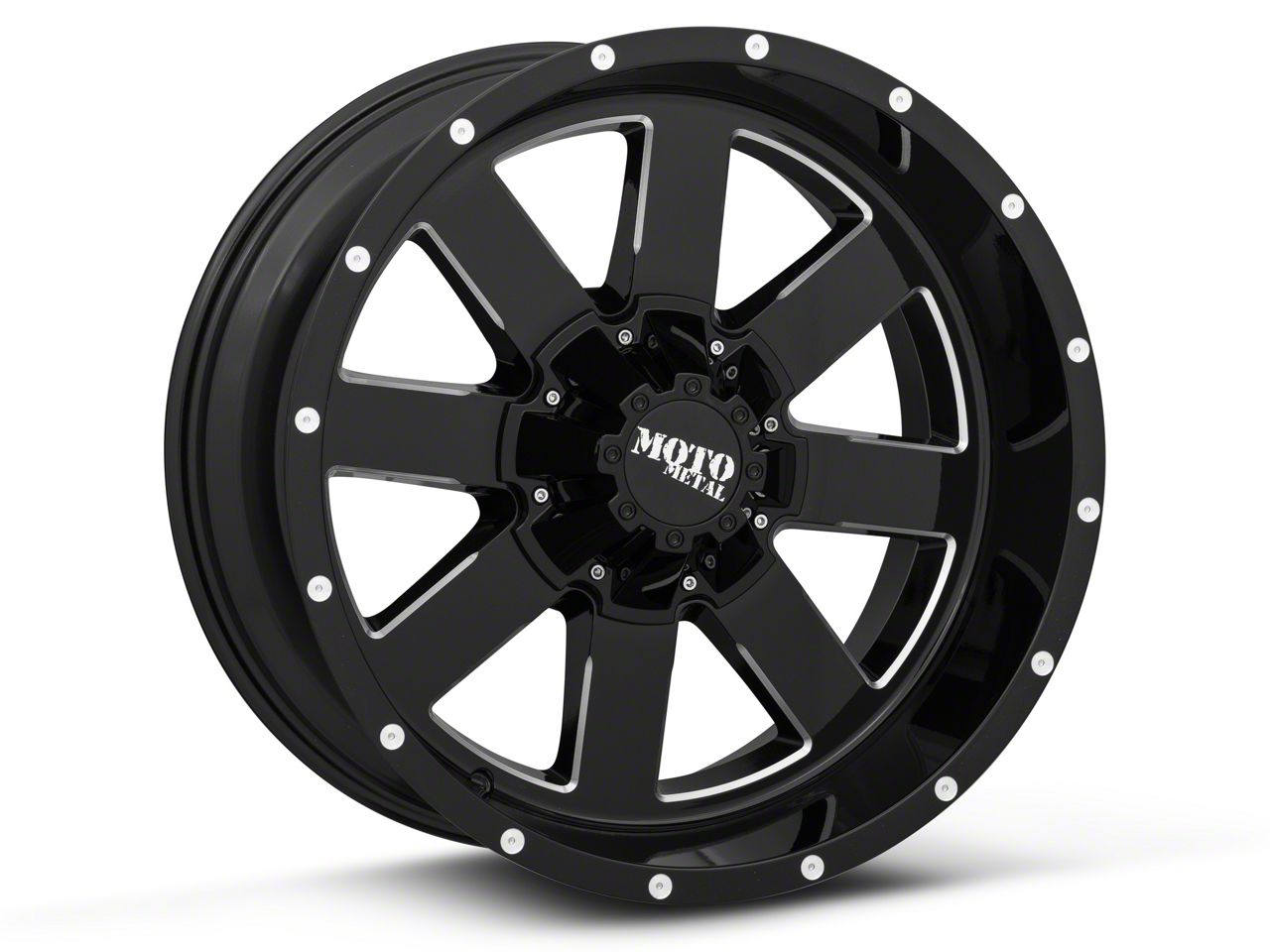 Moto Metal MO962 Gloss Black Milled 6-Lug Wheel; 20x12; -44mm Offset (16-23 Titan XD)