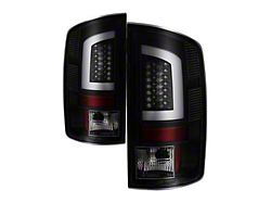 Version 3 Light Bar LED Tail Lights; Black Housing; Smoked Lens (07-08 RAM 1500)