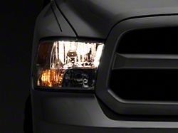 Euro Headlights; Chrome Housing; Clear Lens (09-18 RAM 1500 w/ Factory Halogen Non-Projector Headlights)