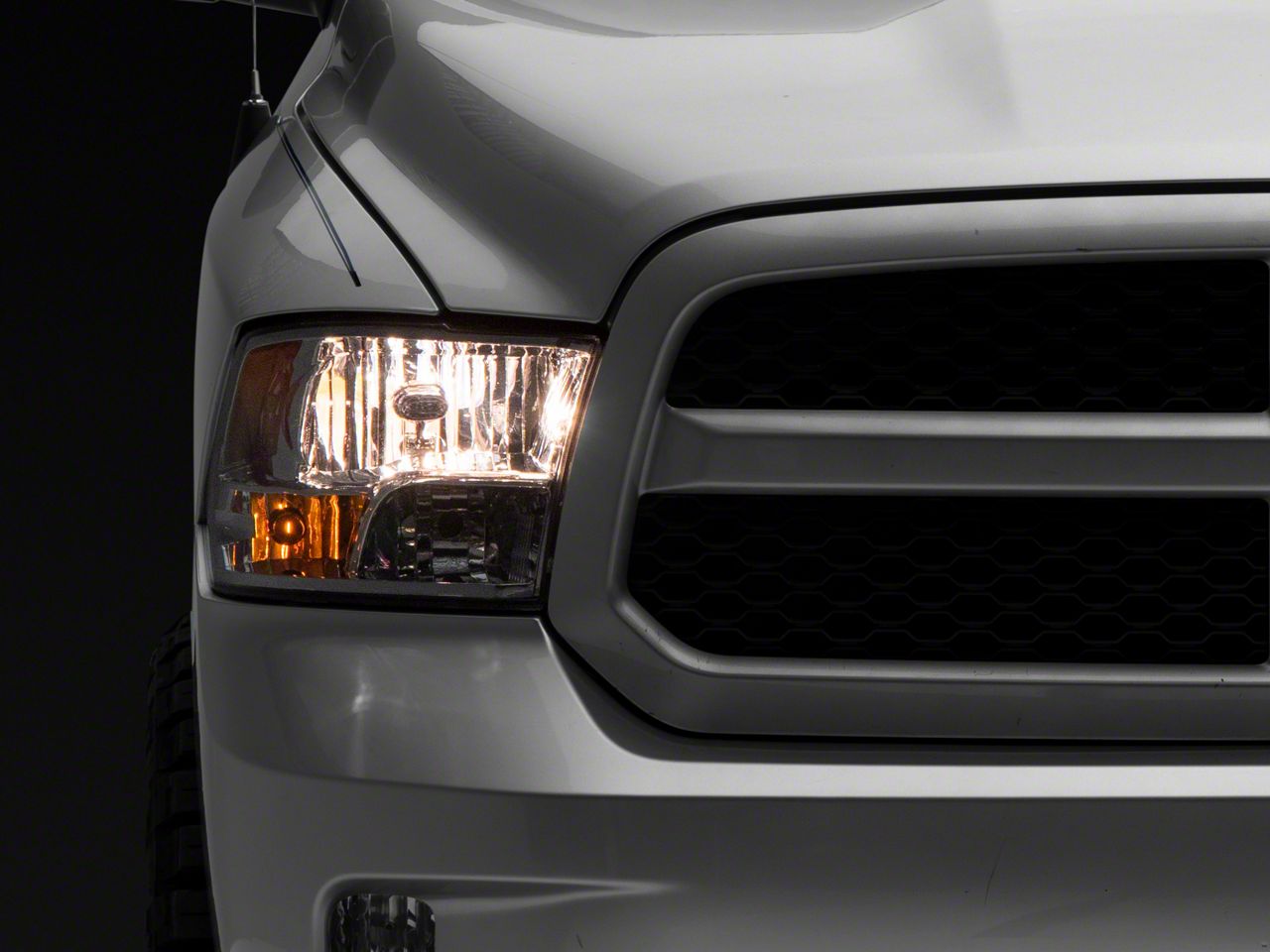RAM 1500 OE Style Headlight; Chrome Housing; Clear Lens; Passenger Side