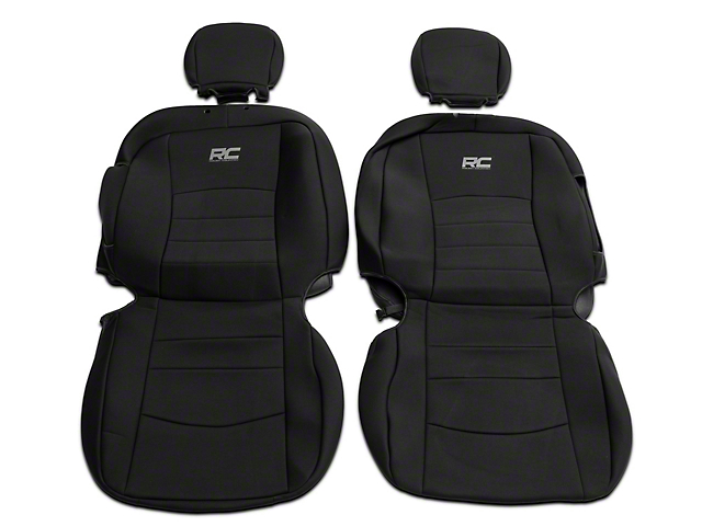 Rough Country Neoprene Front and Rear Seat Covers; Black (09-18 RAM 1500 Crew Cab w/ Front Bucket Seats & Rear Seat w/ Fold-Down Arm Rest)