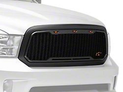 Impulse Upper Replacement Grille with Amber LED Lights; Charcoal Gray (13-18 RAM 1500, Excluding Rebel)