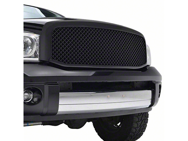 Wire Mesh Upper Replacement Grille; Black (06-08 RAM 1500)