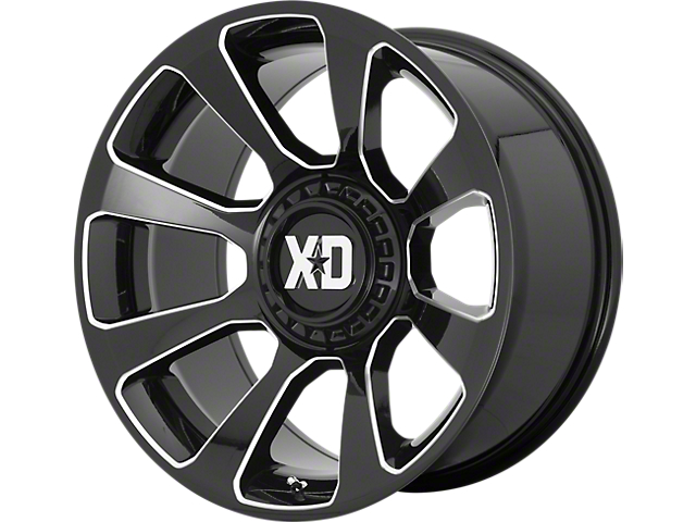 XD Reactor Gloss Black Milled Wheel; 20x10 (07-18 Jeep Wrangler JK)