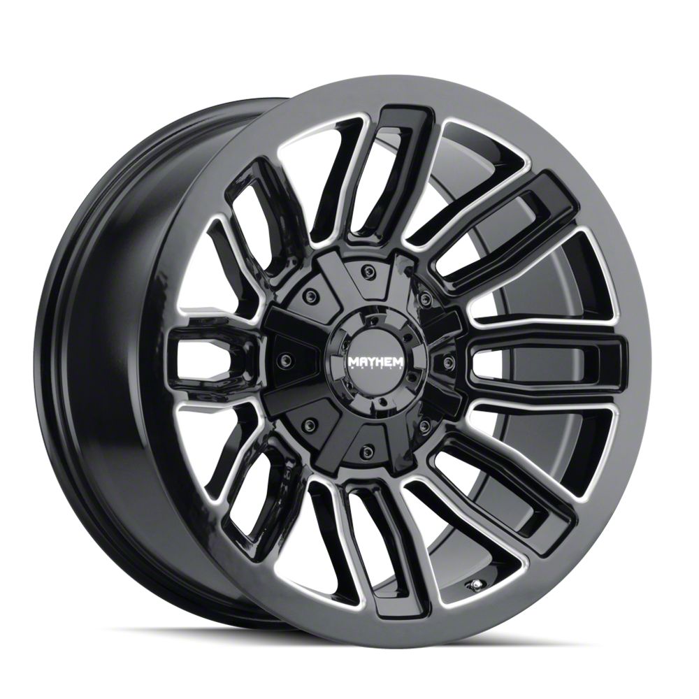 Mayhem Wheels Tundra Decoy Gloss Black Milled 5-Lug Wheel; 20x10; -19mm ...